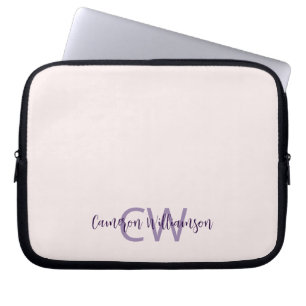 Monogram Namn minimalistiskt solitt  Laptop Fodral