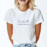 Monogram Namn | Modern minimalistisk Snyggt T Shirt<br><div class="desc">En enkel anpassningsbar i monogram med ett modernt,  minimalistiskt handskrivet manustypografi parat med en blocktypografi i svart på vit bakgrund. Monogrammet namn kan lätt vara personlig för att göra en så unik design som du är! En personlig gåva eller medhjälp till tillfälle!</div>