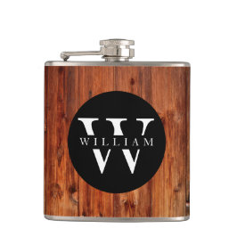 Monogram Namn Modern Rustic Wood White-klass Fickplunta