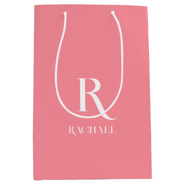 Monogram Namn Modern Snyggt Rosa (Framsidan)
