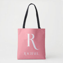 Monogram Namn Modern Snyggt Rosa