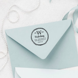 Monogram Namn och Adress Stämpel
