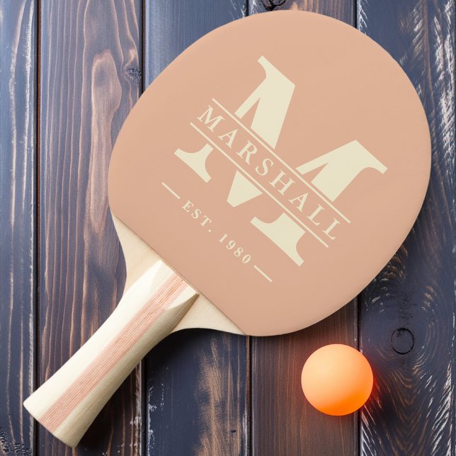 Monogram & Namn Överlägg Söt Persika Pingisracket (Skapare uppladdad)