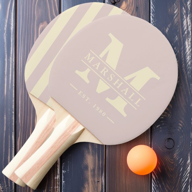 Monogram & Namn Överläggsning Poloskjorta Lavendel Pingisracket (Skapare uppladdad)