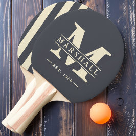 Monogram & Namn Överläggsrand Medelhavsgrå Pingisracket