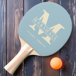 Monogram & Namn Överlappande Ljus Himmel Pingisracket