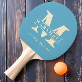 Monogram & Namn Overlay Aqua Sky Pingisracket