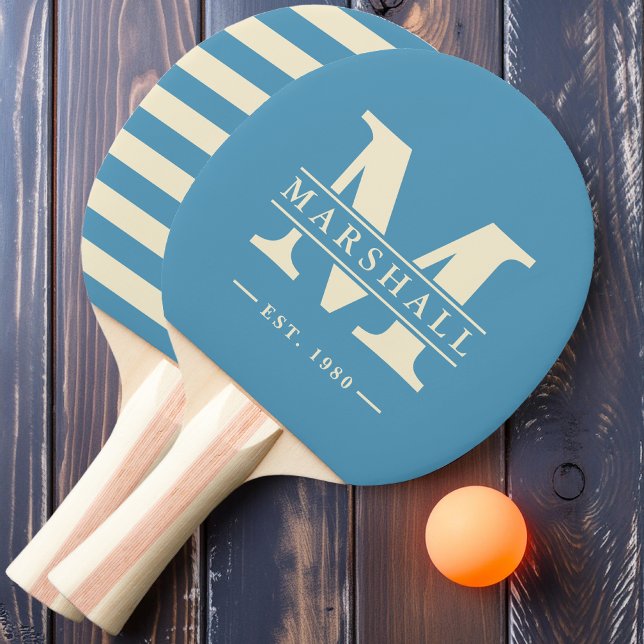 Monogram & Namn-overlay Polo Aqua Splash Pingisracket (Skapare uppladdad)