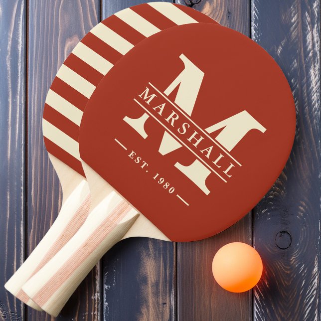 Monogram & Namn-overlay Polo Burnt Sienna Pingisracket (Skapare uppladdad)