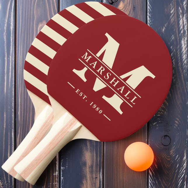Monogram & Namn-overlay Polo Deep Cranberry Pingisracket (Skapare uppladdad)