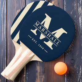 Monogram & Namn-overlay Polo-rand Deep Sea Blue Pingisracket