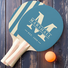 Monogram & Namn-overlay Polo-randig Deep Aqua Pingisracket