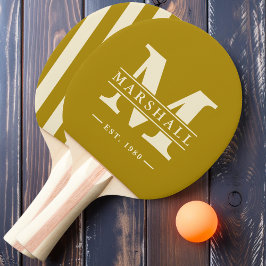 Monogram & Namn-overlay Polo-randig Desert Sage Pingisracket