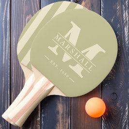 Monogram & Namn-overlay Polo-randig Dust Sage Pingisracket