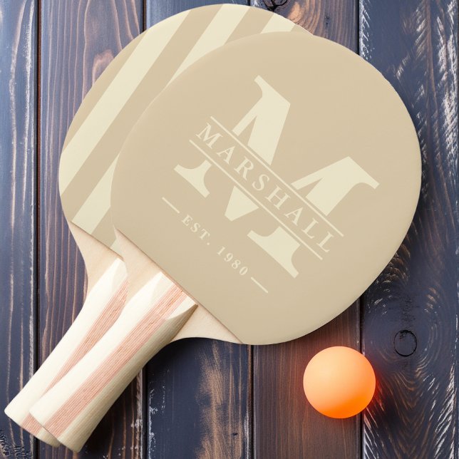 Monogram & Namn-overlay Polo-randig Sanddyn Pingisracket (Skapare uppladdad)
