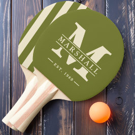 Monogram & Namn-overlay Polo-randig Sweet Olive Pingisracket