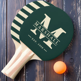 Monogram & Namn Overlay Polo Sagegrön Pingisracket
