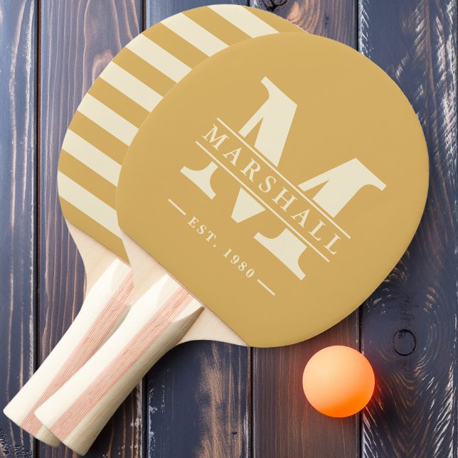 Monogram & Namn Overlay Polo Sand Sunrise Pingisracket (Skapare uppladdad)