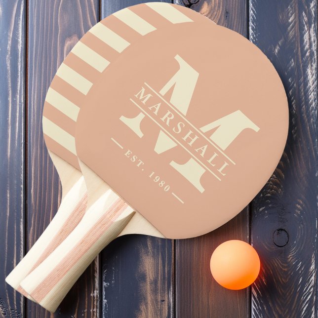 Monogram & Namn-overlay Polo Sweet Peach Pingisracket (Skapare uppladdad)