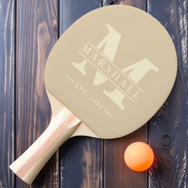 Monogram & Namn Overlay Sanddyn Pingisracket (Skapare uppladdad)