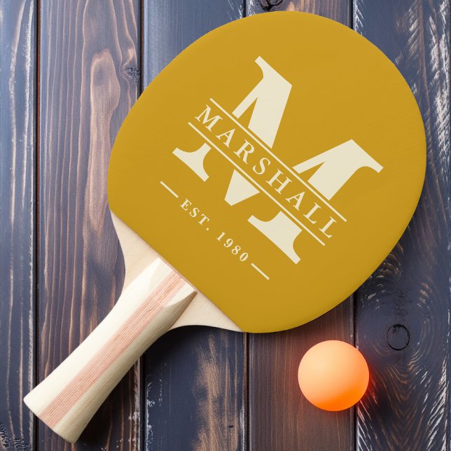 Monogram & Namn Overlays Guldockra Pingisracket (Skapare uppladdad)