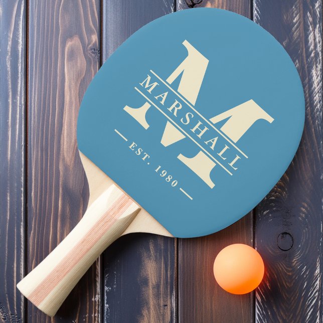 Monogram & Namn Overlaysprut Akvamarin Pingisracket (Skapare uppladdad)