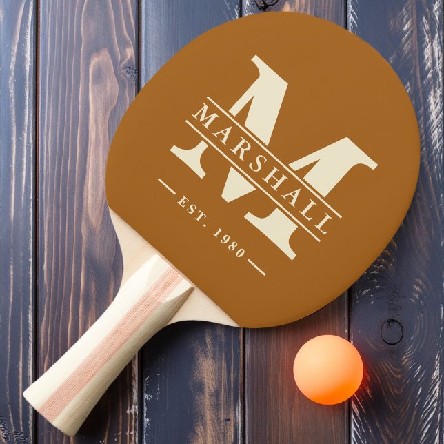 Monogram & Namn övertäckt bränd sand Pingisracket (Skapare uppladdad)