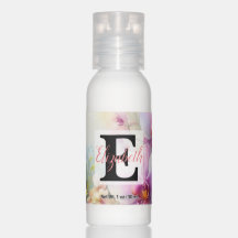 Monogram namn på vattenfärgade Blommor i pastor