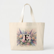 Monogram namn på vattenfärgade Blommor i pastor