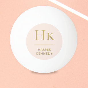 Monogram Namn Personlig Rosa Guld Pingisboll