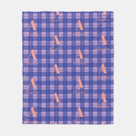 Monogram Namn Pets Lila Rosa Fleecefilt