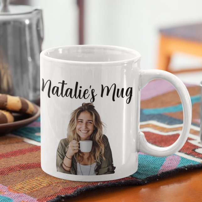 Monogram Namn Photo Gift Kaffemugg (Skapare uppladdad)