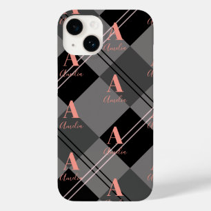 Monogram Namn Play Grått Black Rosa