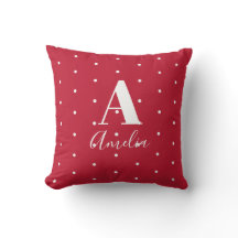 Monogram Namn Red Polka dots Mönster