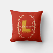 Monogram Namn Red Script Enkel Elegant Modern