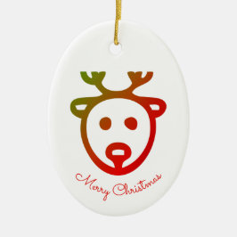 Monogram namn Reindeer ikon God jul Julgransprydnad Keramik