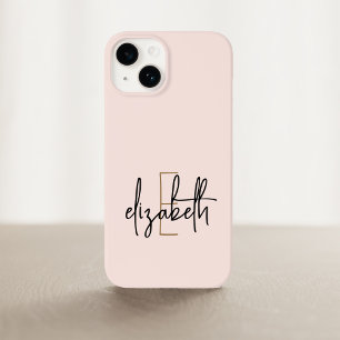Monogram Namn Rosa Guld Modern