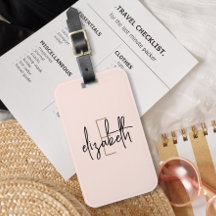 Monogram Namn  Rosa - minimalistisk modern