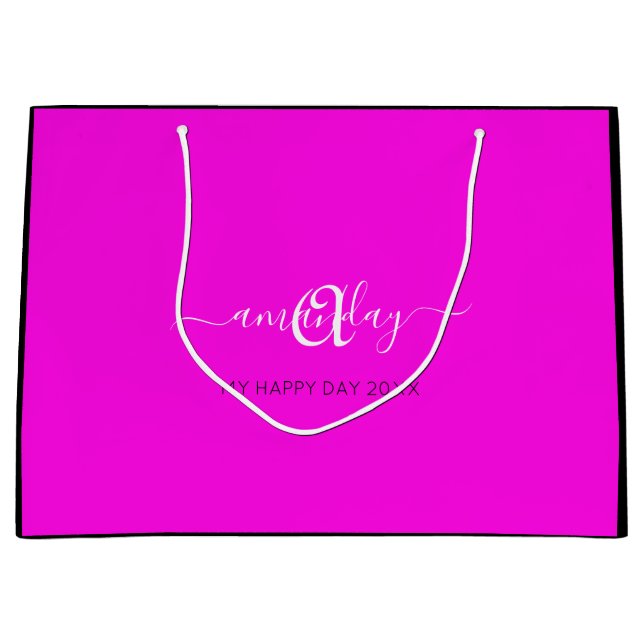 Monogram Namn Rosa Möhippa Sweet16th Bröllop (Framsidan)