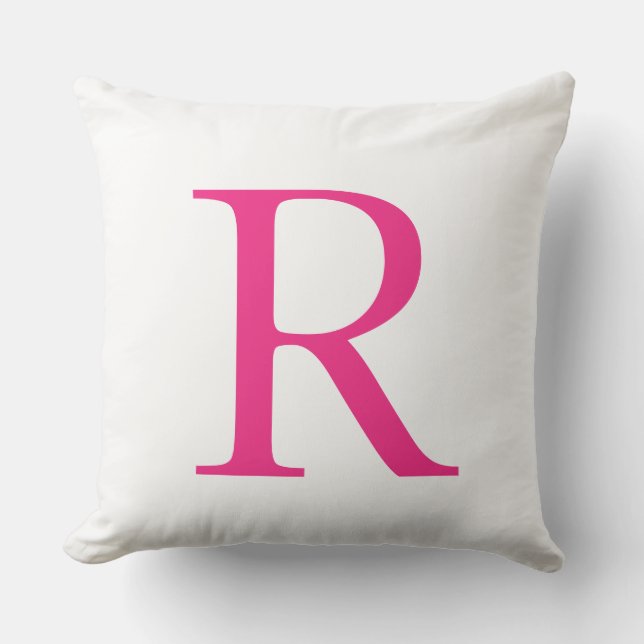 Monogram Namn Rosa Mors dag Bröllop Gift Kudde (Framsida)