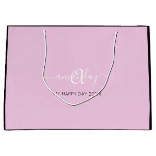 Monogram Namn Rosa Vit Möhippa Söt16:e Bröllop