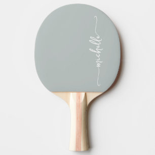 Monogram Namn Signatur Skrift Sage Grön Pingisracket