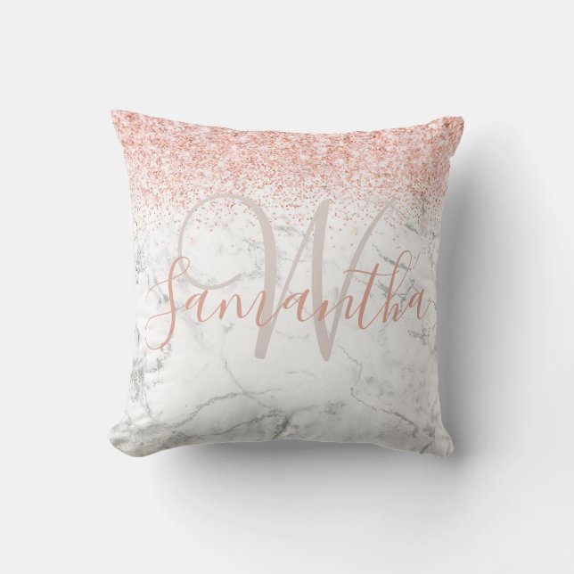 Monogram Namn,  Silver Kudde (Framsida)