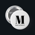Monogram Namn Simple Knapp<br><div class="desc">Modern typografi,  minimalistisk utformning av namn i monogram,  som kan ändras för att anpassa sig.</div>