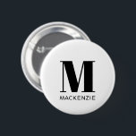 Monogram Namn Simple Knapp<br><div class="desc">Modern typografi,  minimalistisk utformning av namn i monogram,  som kan ändras för att anpassa sig.</div>