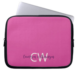 Monogram Namn sofistikerad fast Rosa vid brant Laptop Fodral