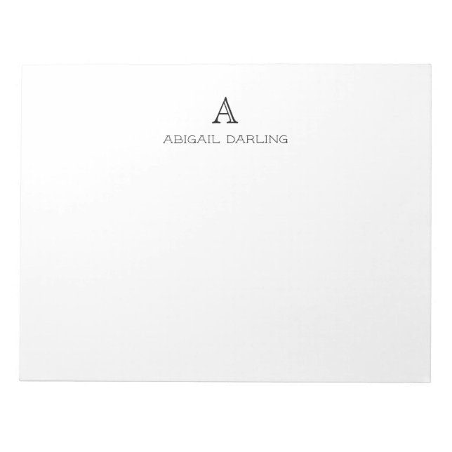 Monogram Namn traditionell Anteckningsblock (Framsida)