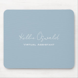 Monogram Namn Virtuell assistent, vit ljusblå M Musmatta