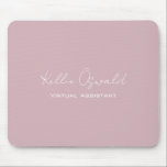Monogram Namn Virtuell assistent Vit ros Rosa Musmatta<br><div class="desc">En enkel och elegant fullt namn monogram och en yrkesdesign.</div>