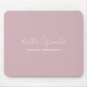 Monogram Namn Virtuell assistent Vit ros Rosa Musmatta
